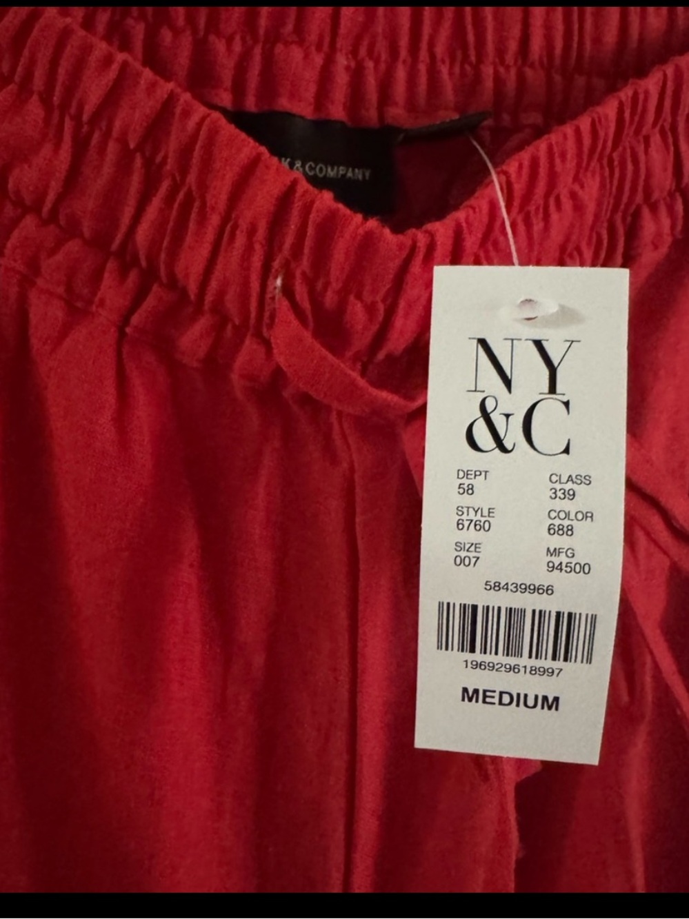 New York & Company linen pant size M